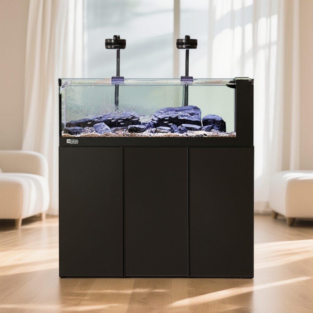 YEE2025款底滤溪流缸-ultra版现代风水切黑玻底滤金晶超白大鱼缸