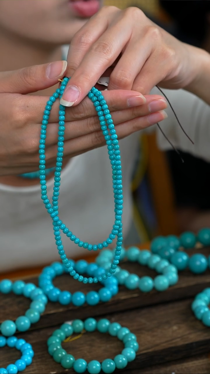 未镶嵌绿松石长串精美