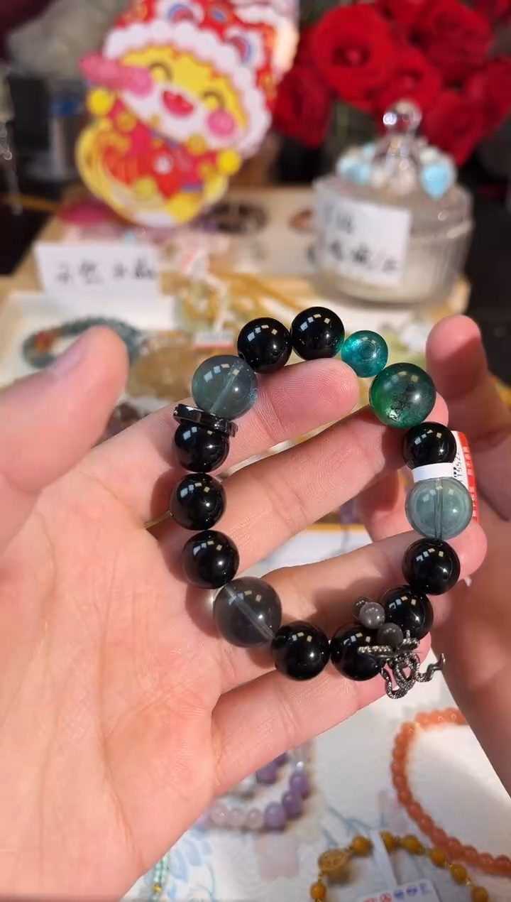 【闪购商品】黑曜岩手链未镶嵌Q835多样性发货一件