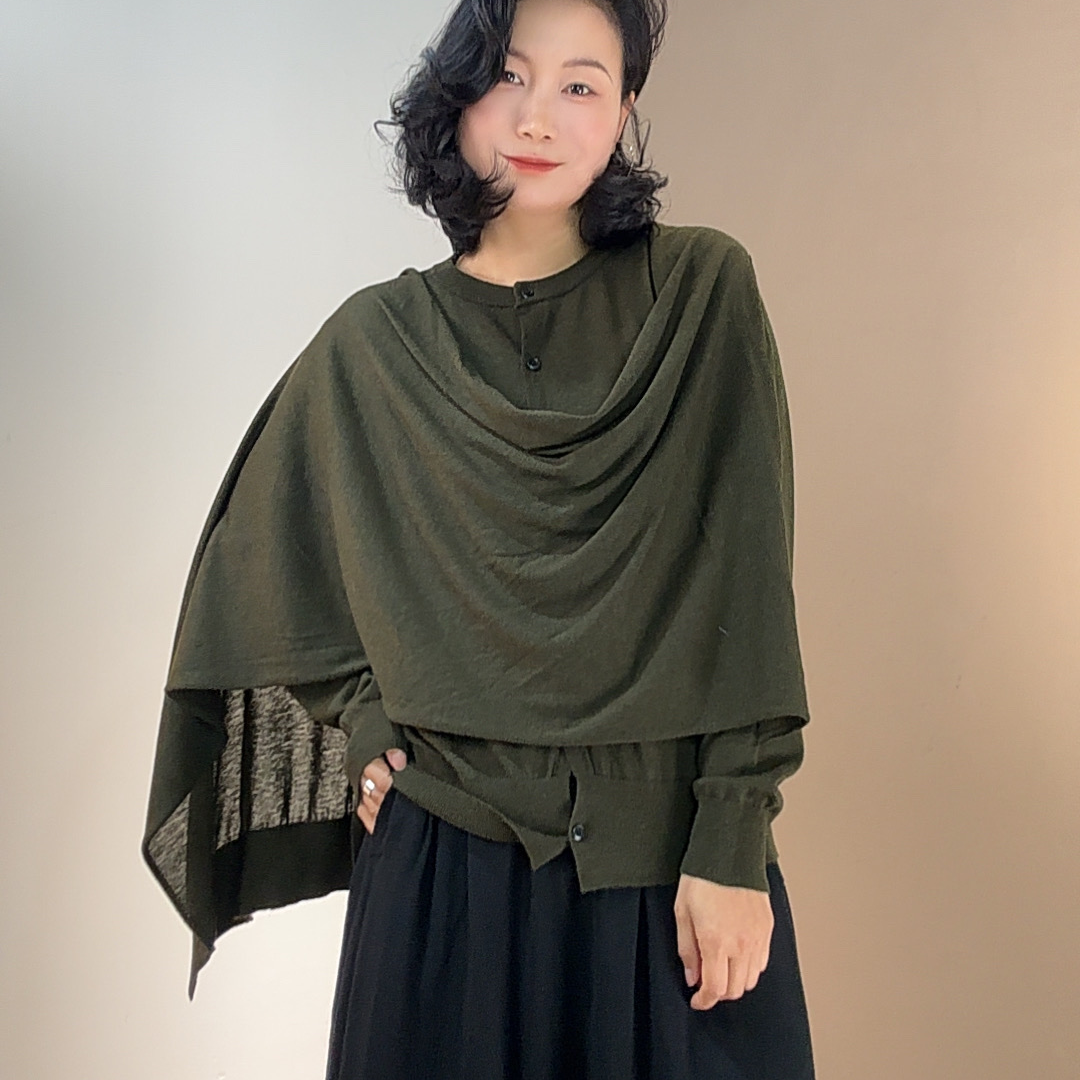 【半优雅】雅高小众设计经典开衫个性设计感洋气时髦短上衣