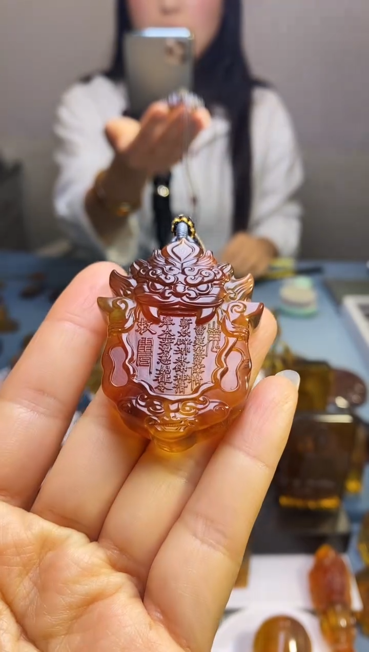 【闪购商品】琥珀颈饰未镶嵌SN7-9（山鬼令牌）吊坠/车挂