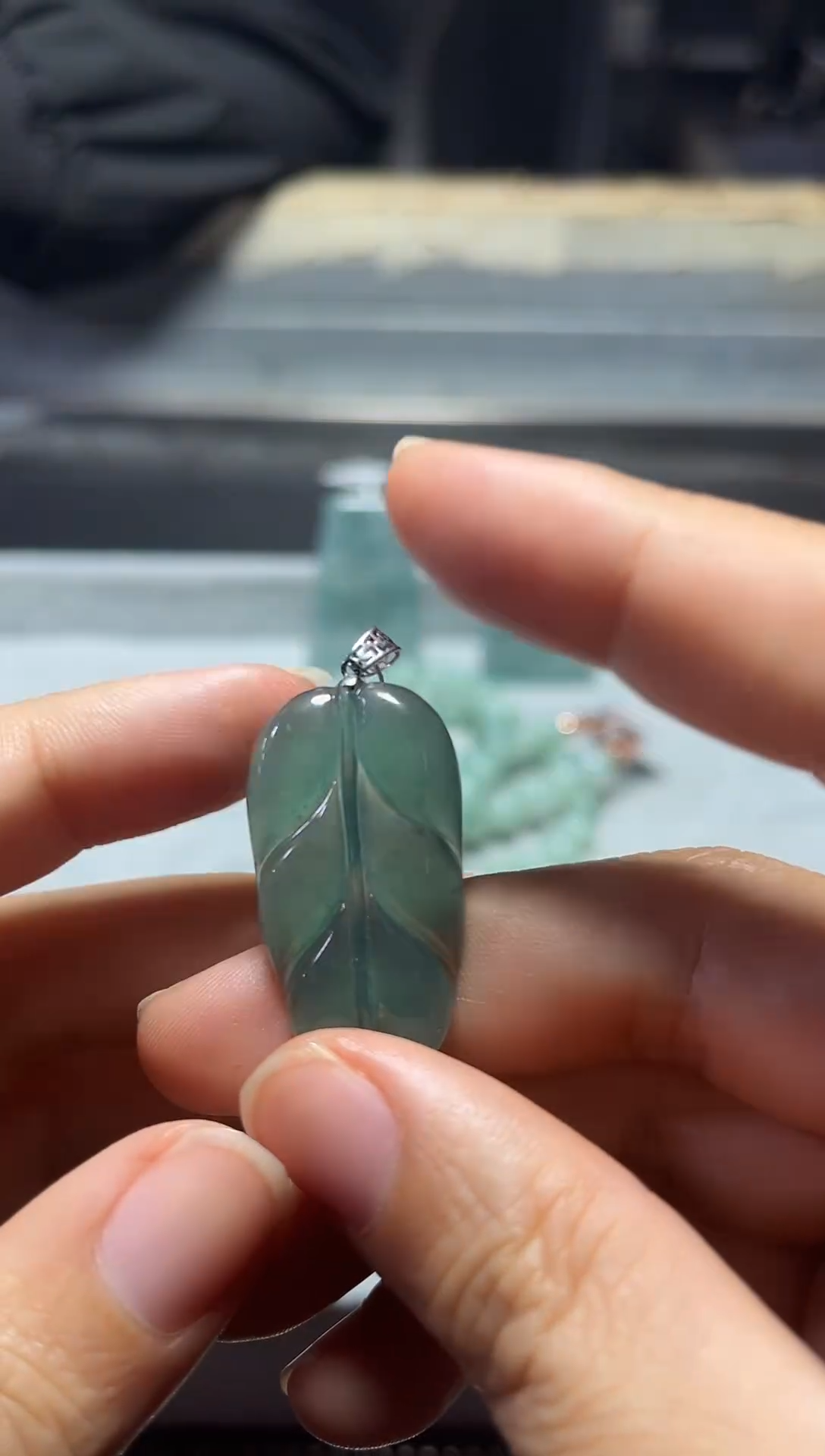 未镶嵌定制翡翠叶子挂件