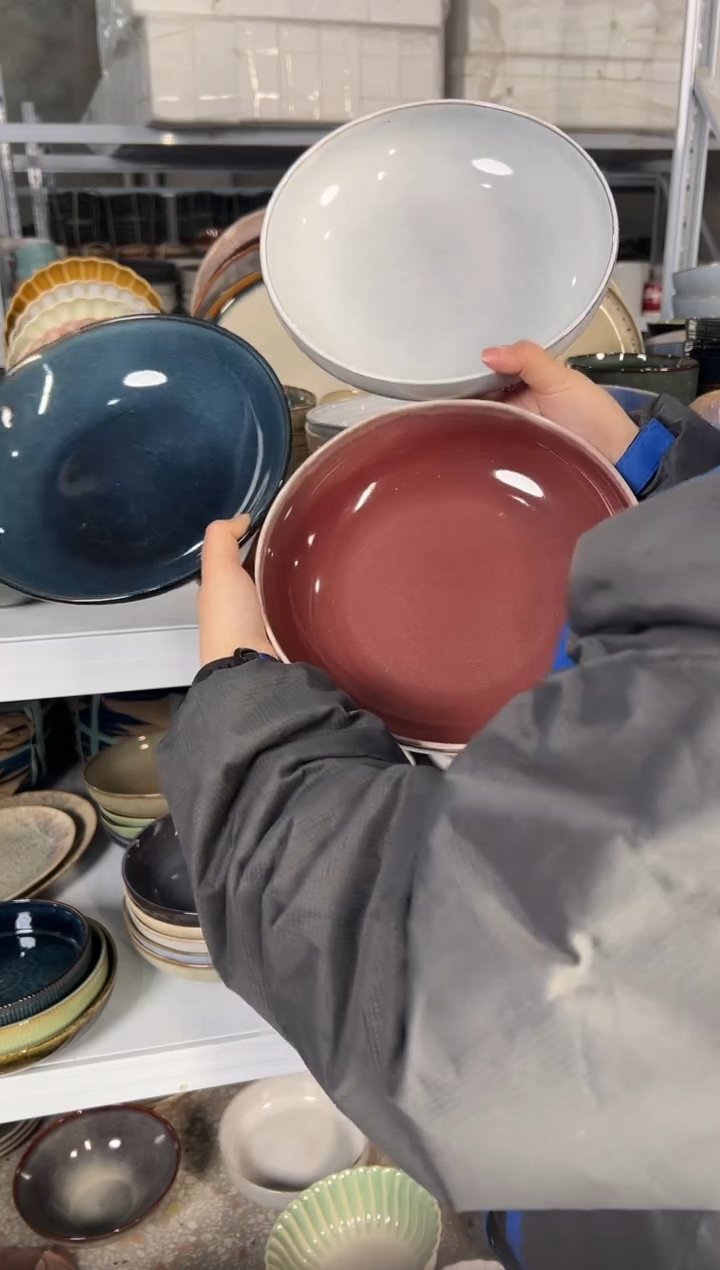 陶瓷外贸尾货瑕疵满20包邮X3 深盘组合