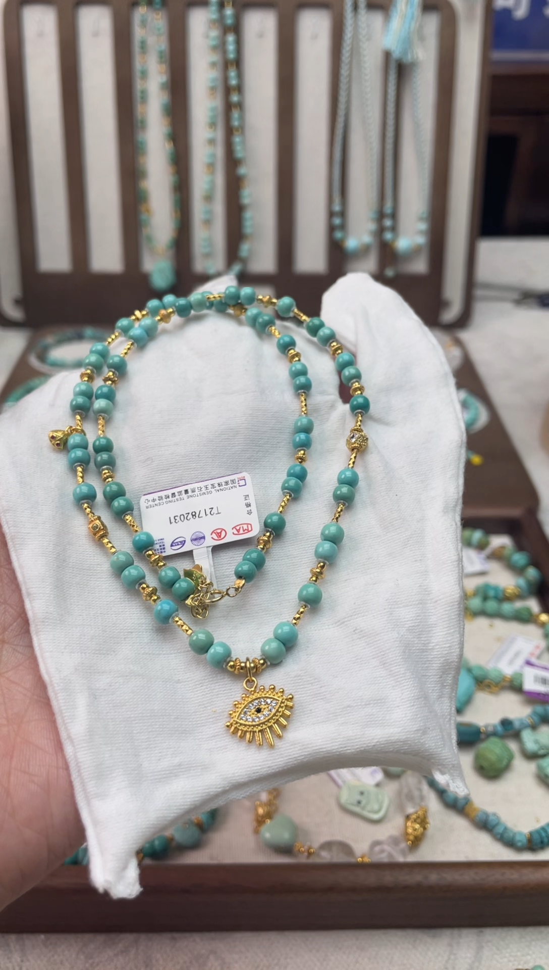 【闪购商品】绿松石银S925镶嵌项链85