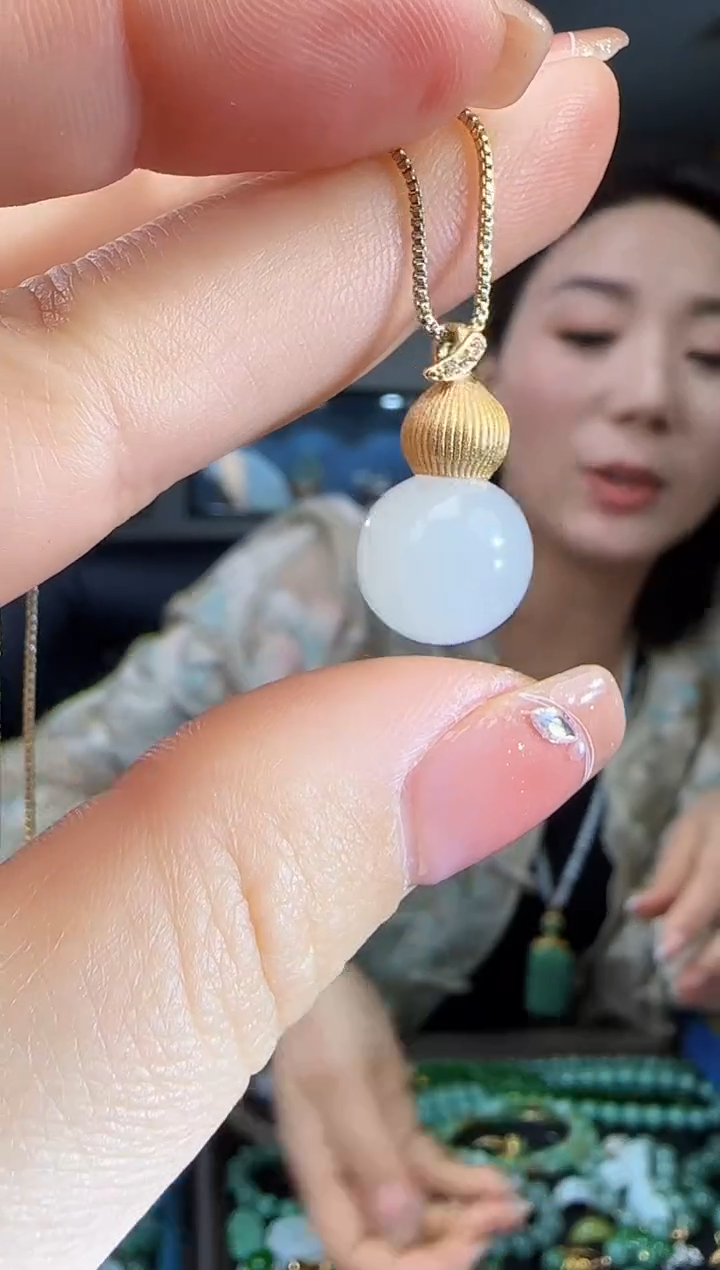 吊坠(不含链)银S925镶嵌和田玉1