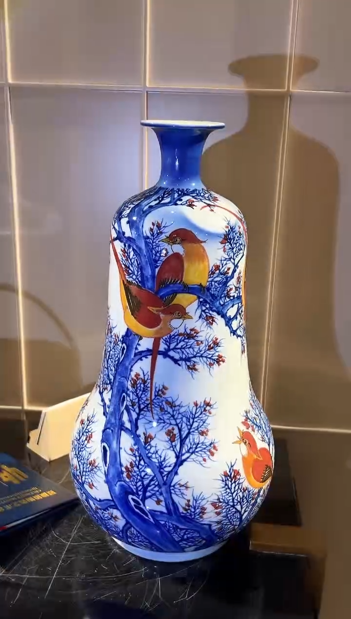 【闪购商品】瓶喜上枝头花鸟葫芦瓶
