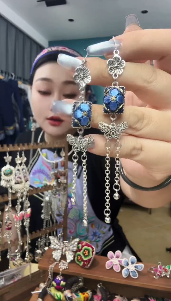 刺绣纯手工民族风刺绣耳环