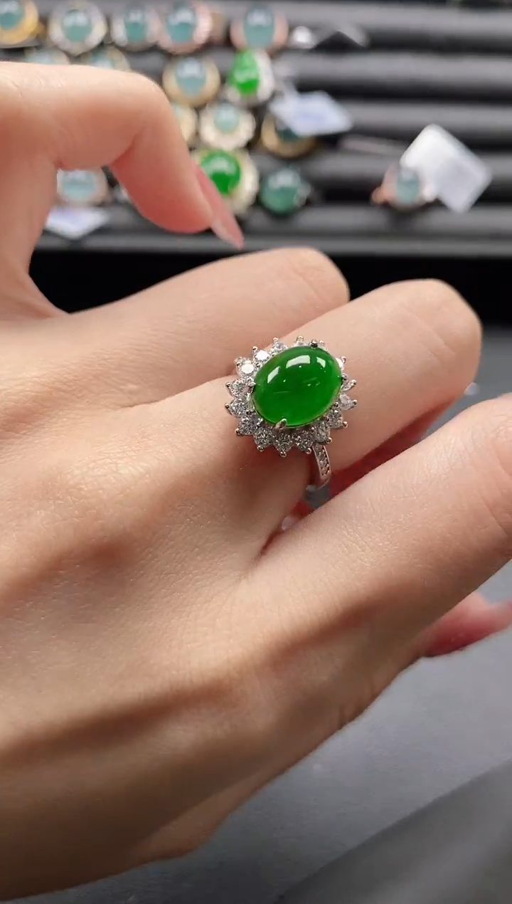 【闪购商品】翡翠戒指银S925镶嵌11111