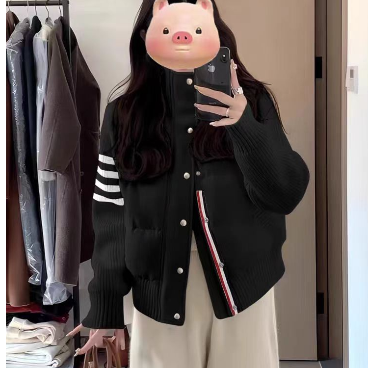 BBZ三道杠针织袖羽绒服时尚薄款季