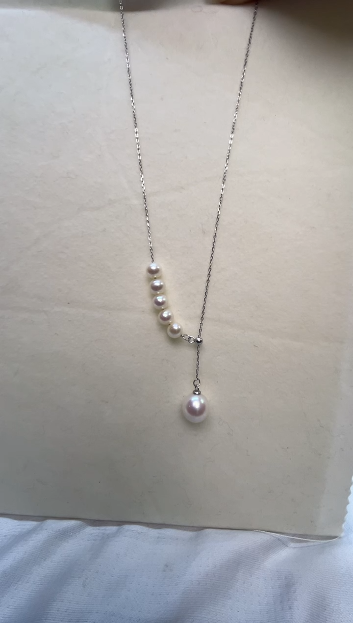 颈饰未镶嵌淡水珍珠V字链