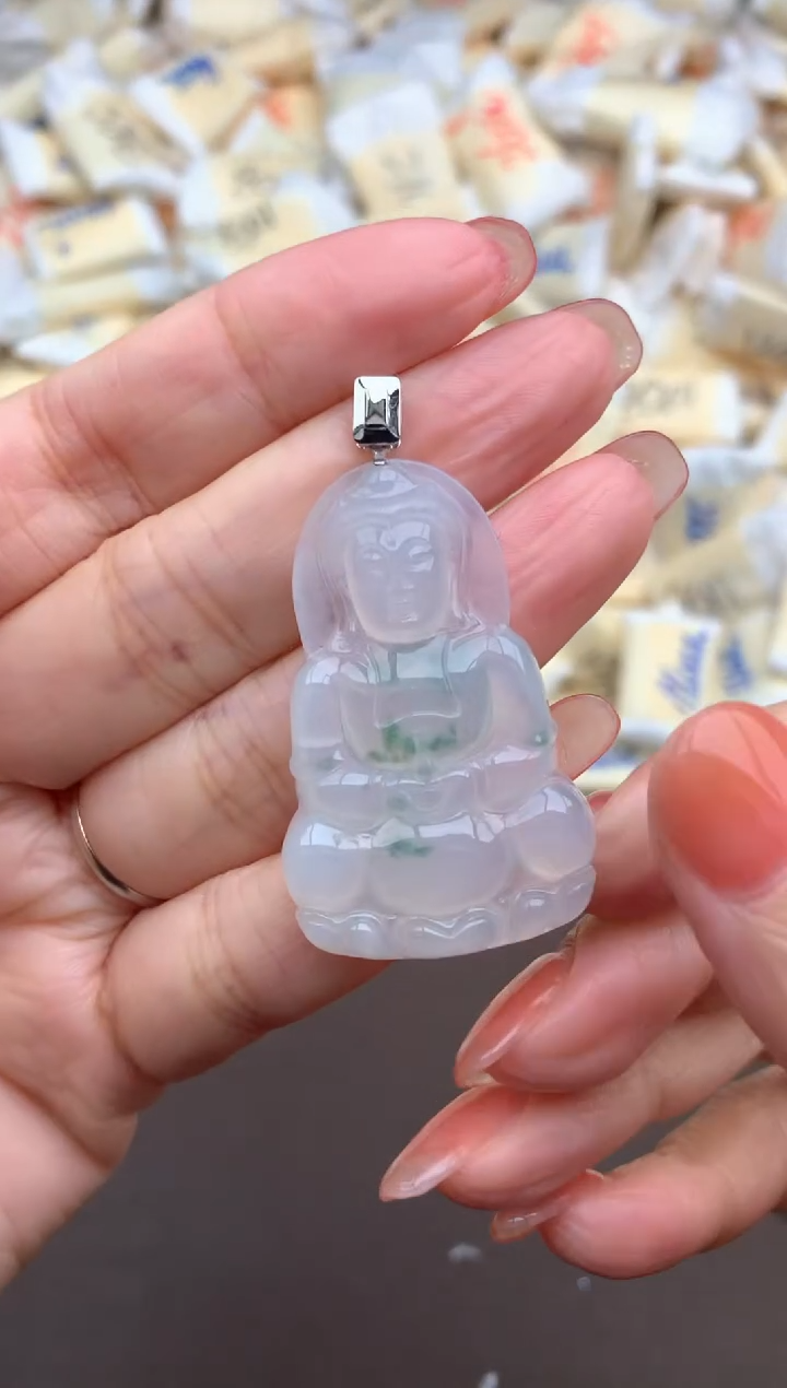 【闪购商品】翡翠挂件18K金镶嵌一