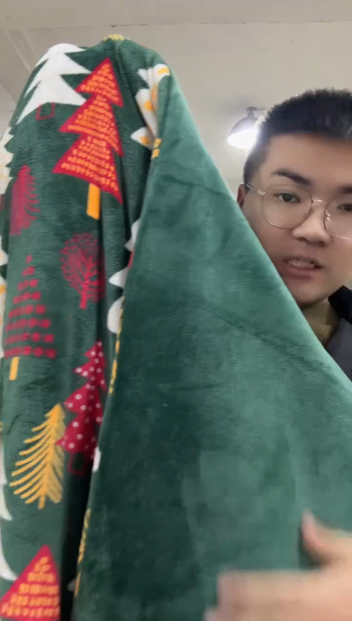 兔毛【1.8*2米圣诞树加厚被子】外贸原单毛毯被加厚加密款巨暖和