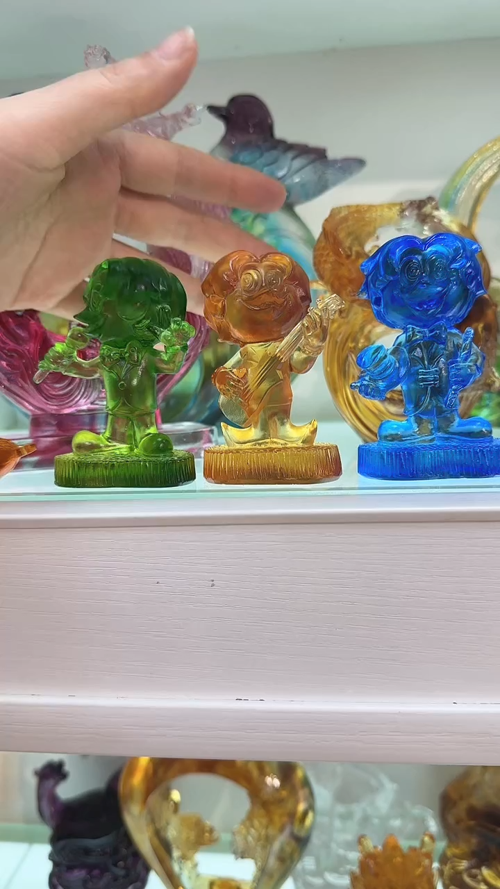 手工艺品琉璃摆件三个