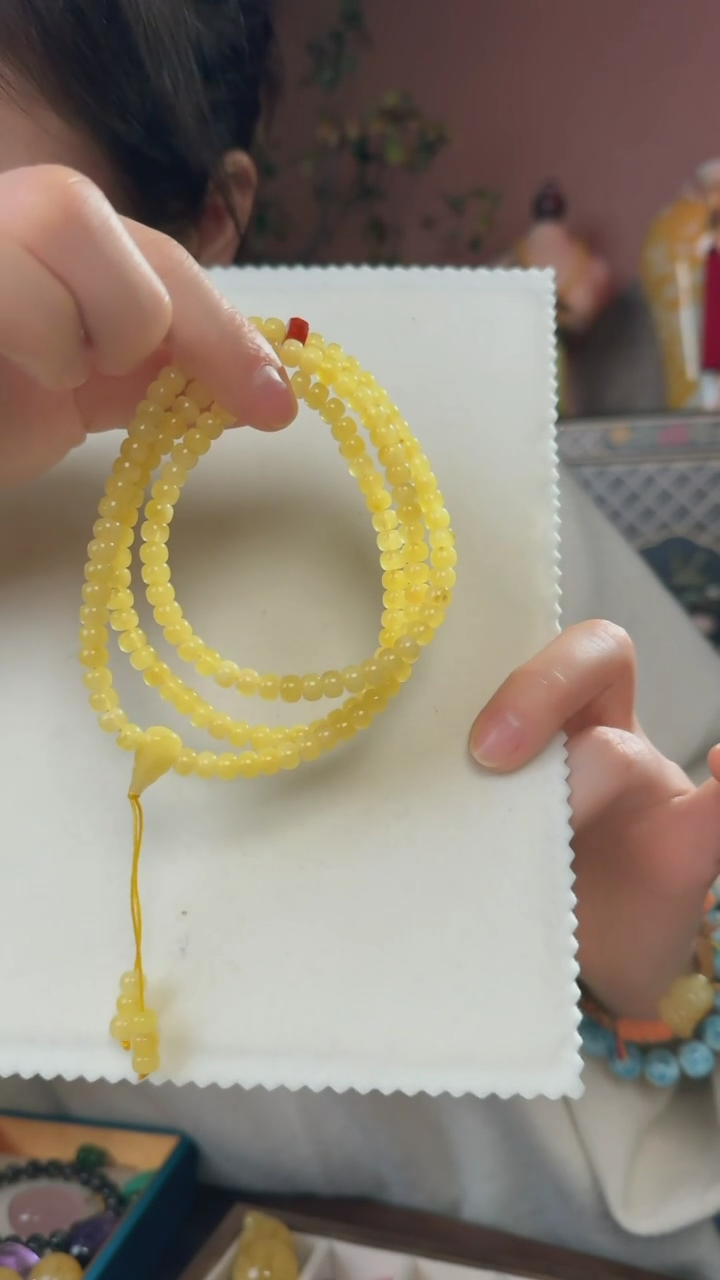 【闪购商品】蜜蜡毛衣链未镶嵌天然蜜蜡108颗毛衣链