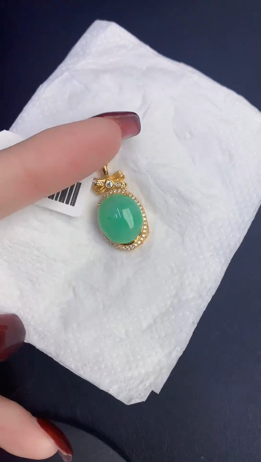 颈饰银S925镶嵌翡翠缅甸天然翡翠A货