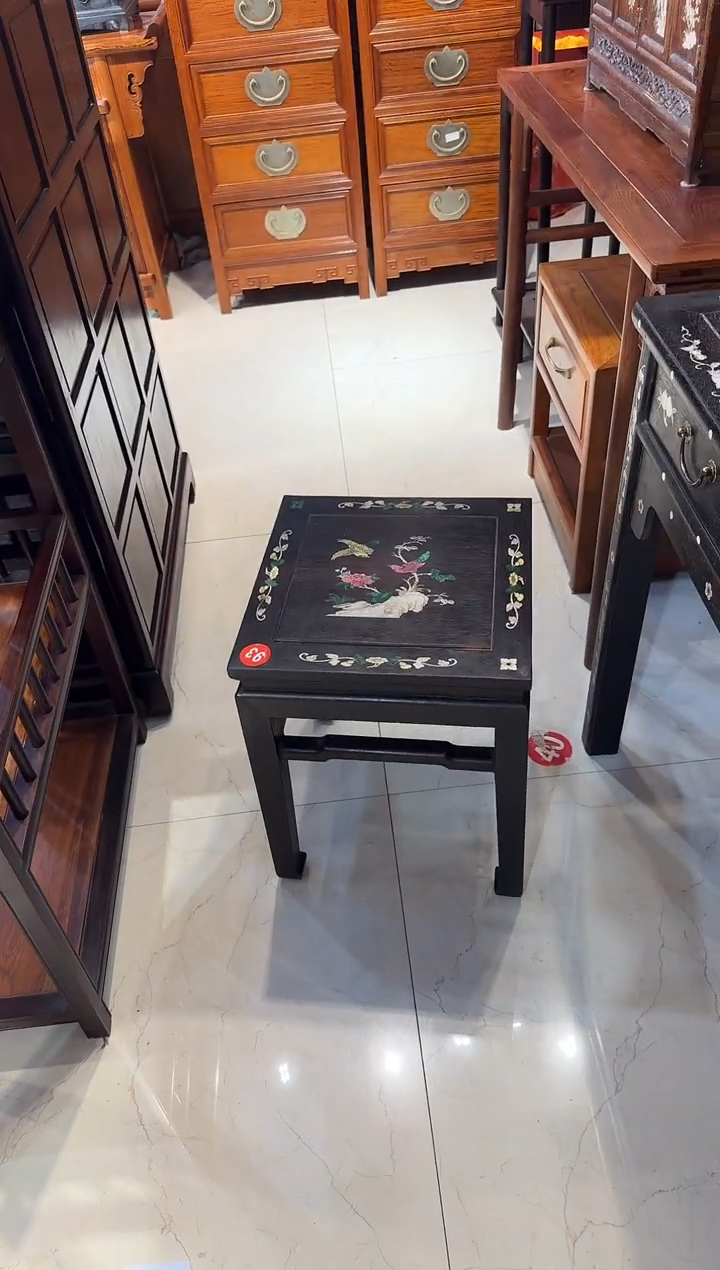 【闪购商品】木木艺邵氏紫檀山鸟方凳598.8888