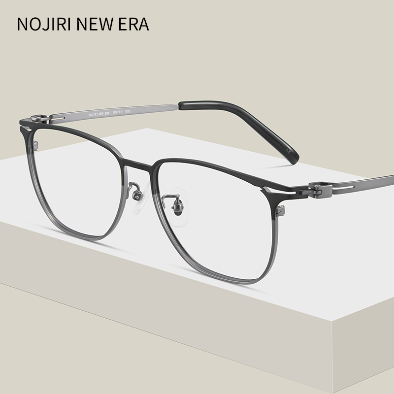 野尻新纪元眼镜框商务超轻钛材时尚复古眼镜架配近视眼镜男 NN111