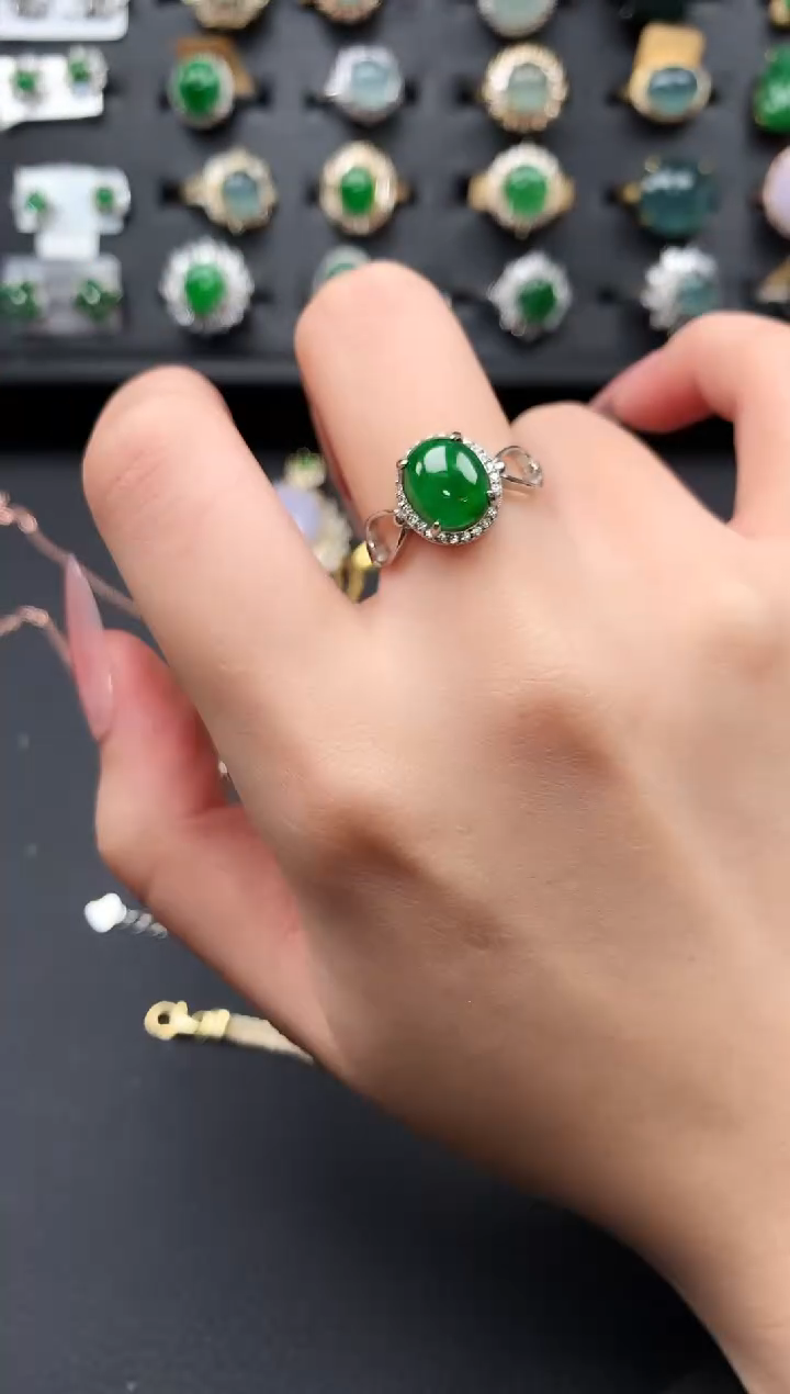 【闪购商品】翡翠戒指银S925镶嵌6542141