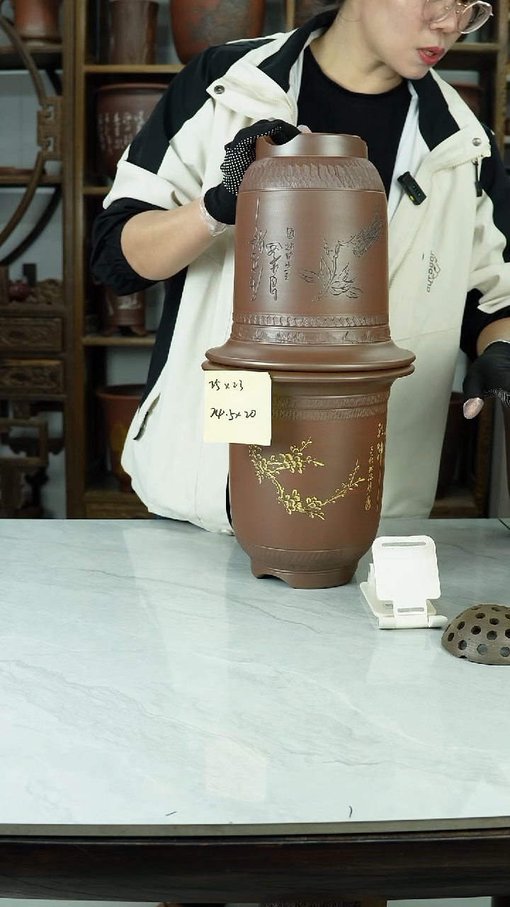桶盆流**手全手工制作高温烧