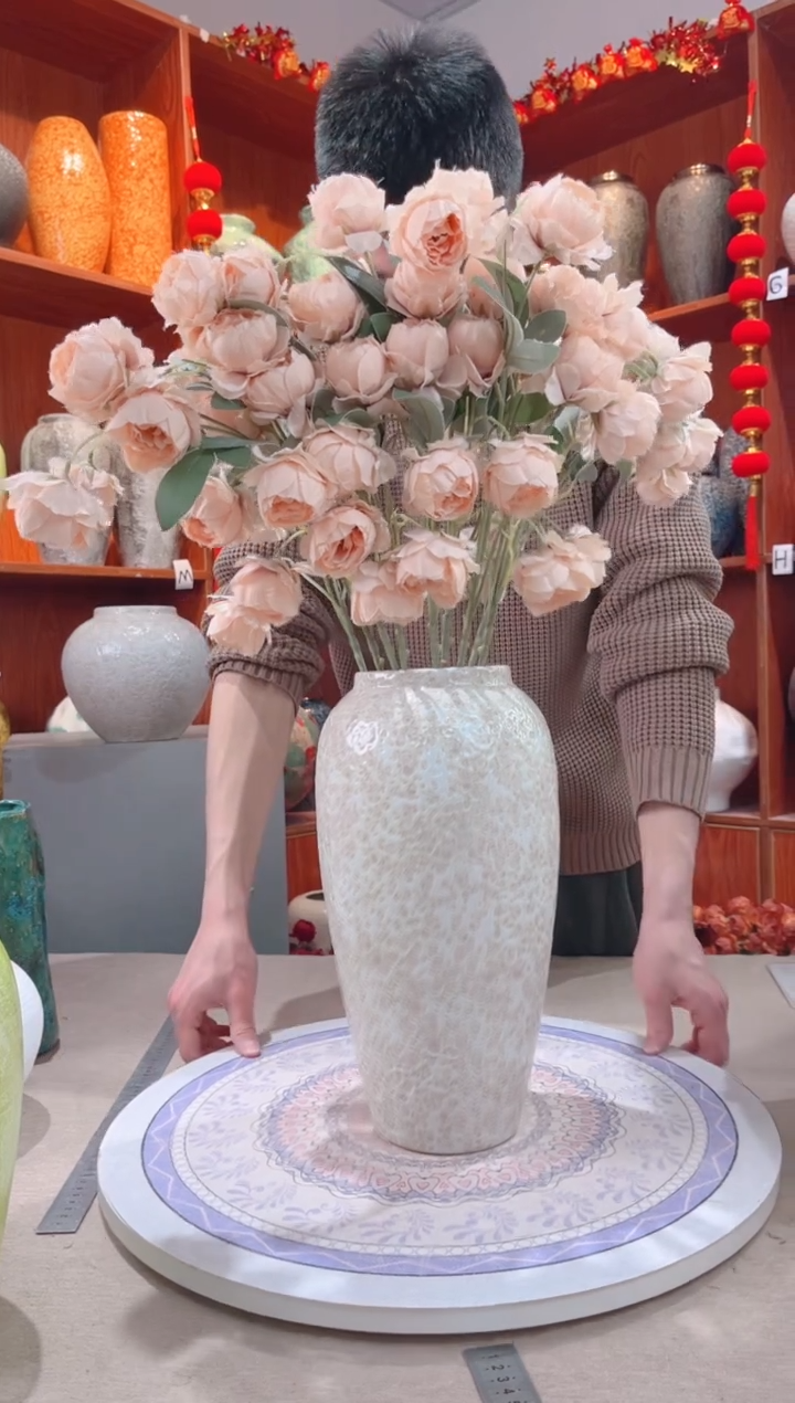 【闪购商品】瓶茶白 大号 陶瓷花瓶 无花