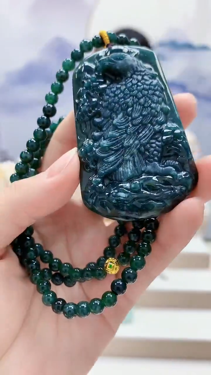 未镶嵌定制翡翠4812lr-毛货挂件赠珠链62