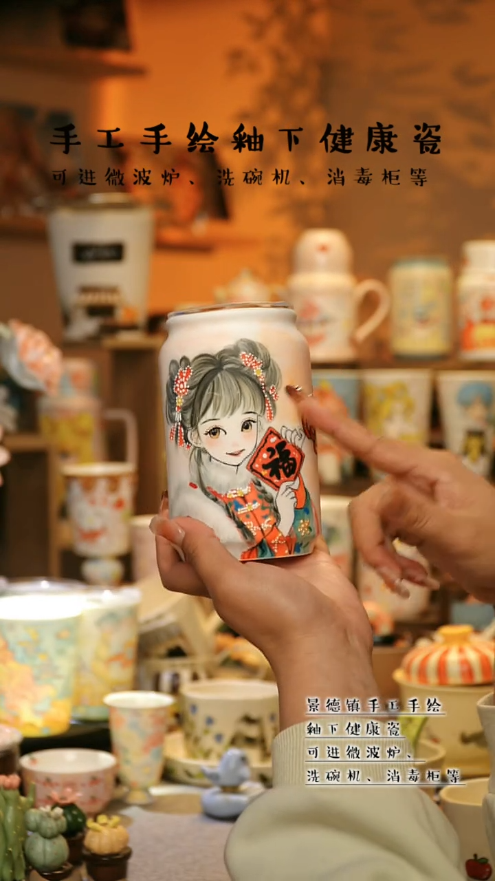 【闪购商品】杯景德镇高温釉下彩&S004