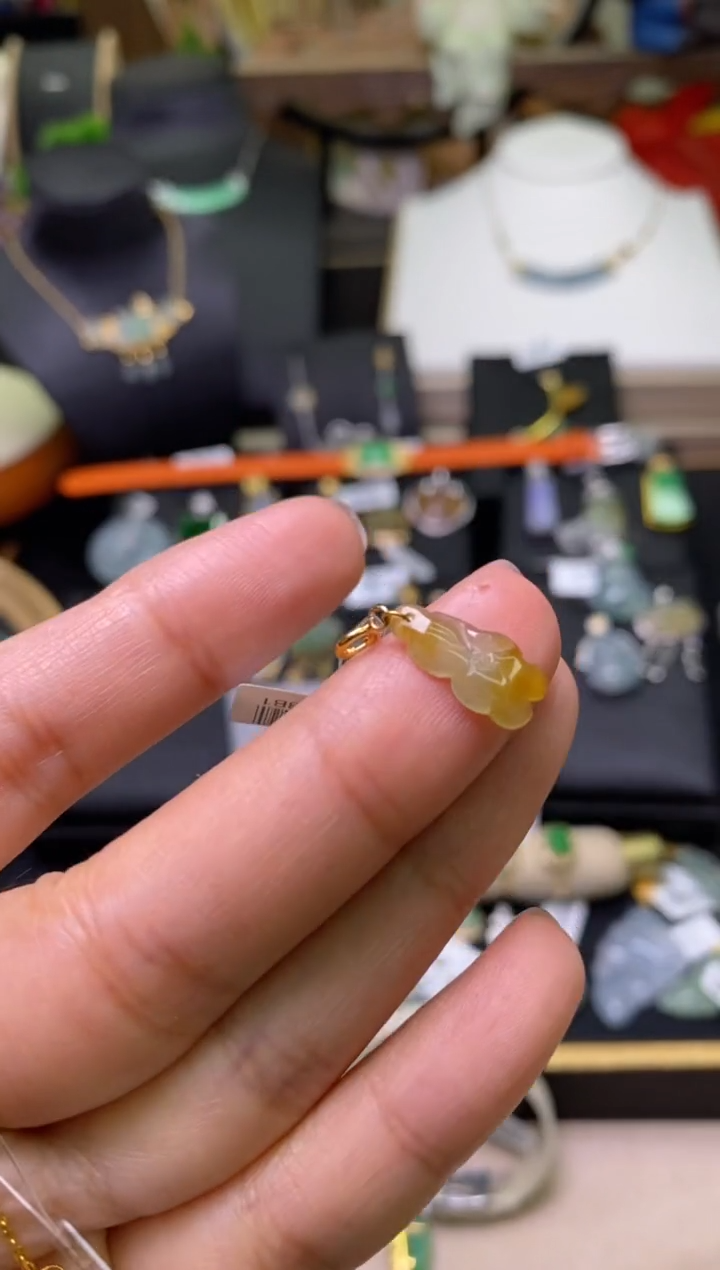 【闪购商品】翡翠颈饰18K金镶嵌净货18079