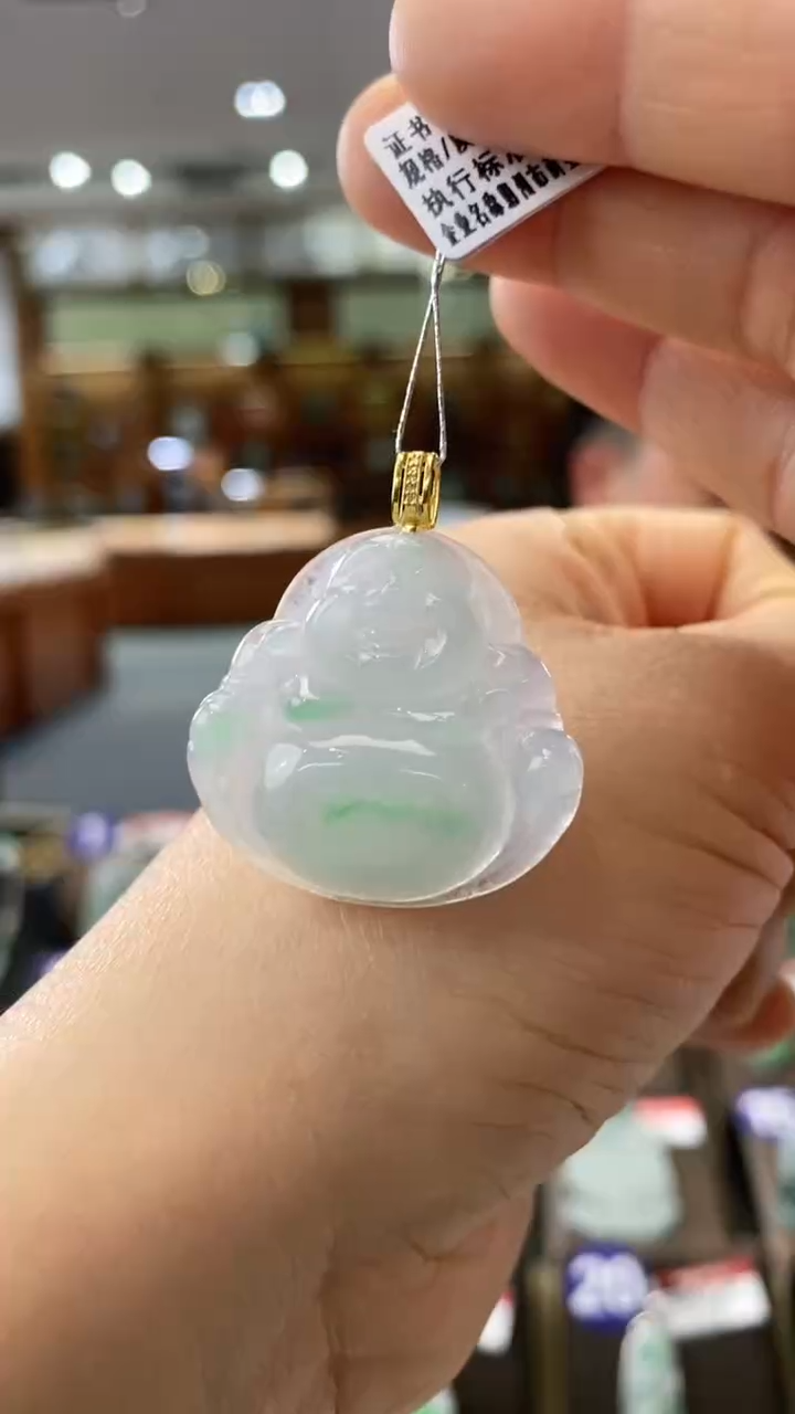 【闪购商品】翡翠颈饰18K金镶嵌佛公