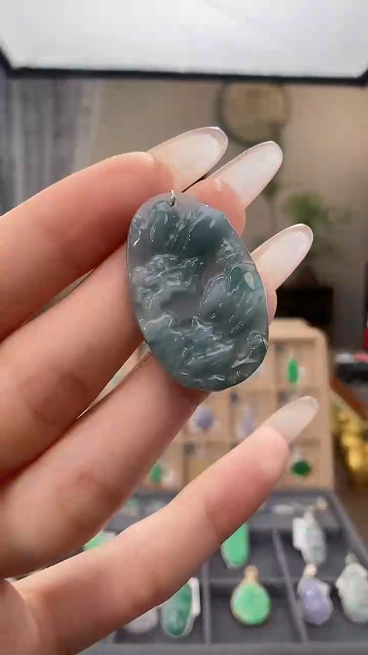 翡翠未镶嵌吊坠(不含链)山水