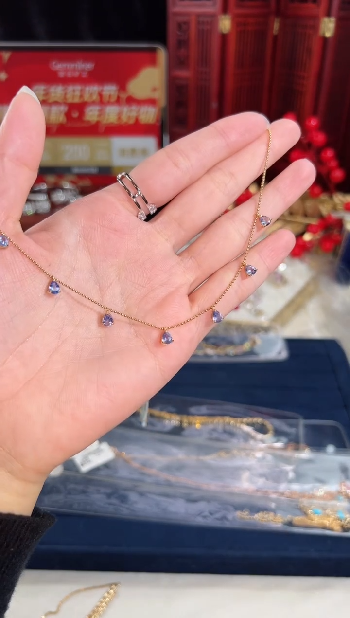 【闪购商品】蓝宝石颈饰18K金镶嵌BN13212#-Y#85