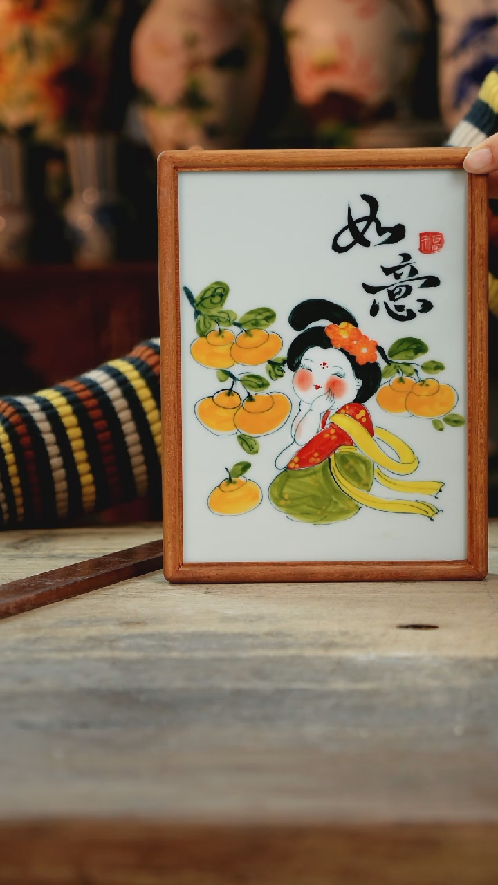 【闪购商品】瓷片景德镇纯手工釉下彩精品花瓶