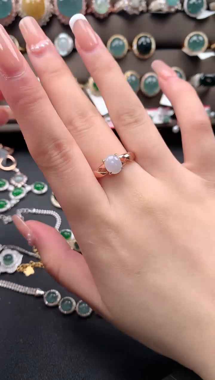 【闪购商品】翡翠戒指银S925镶嵌52141