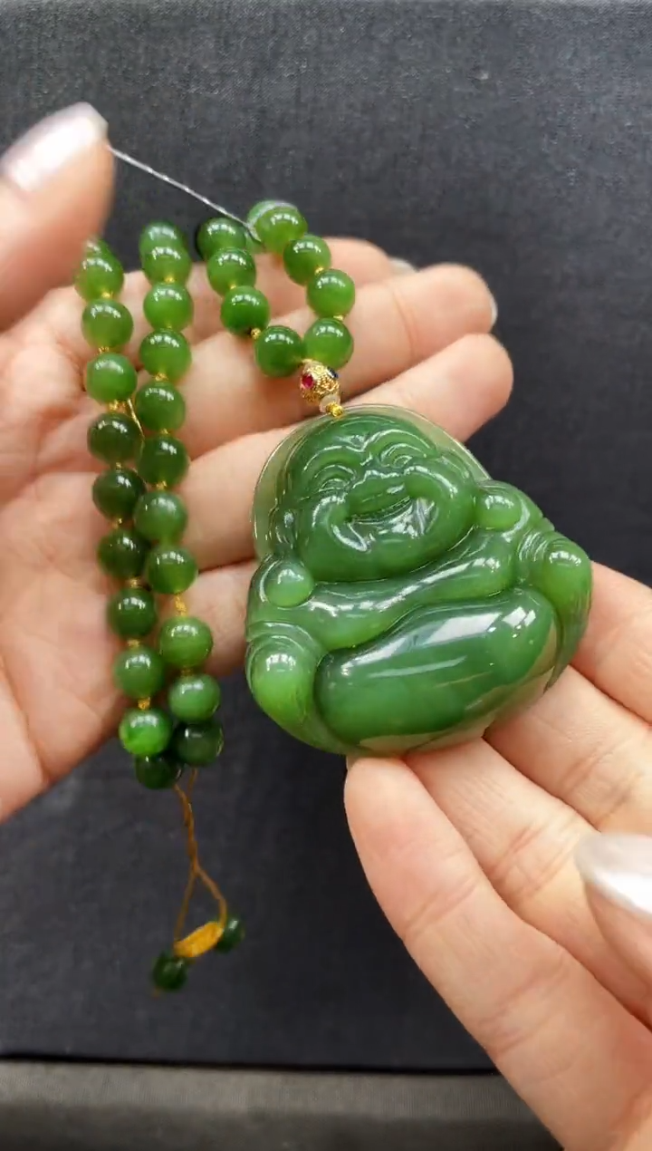 【闪购商品】和田玉套链18K金镶嵌45MM 多样性发一Z