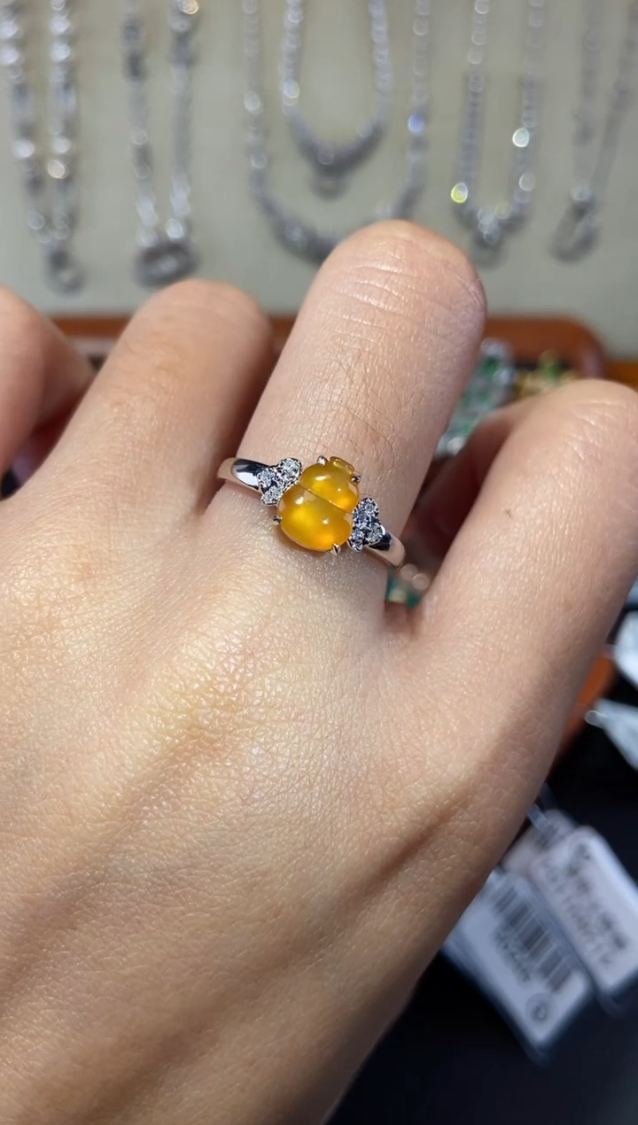 【闪购商品】翡翠戒指18K金镶嵌戒指