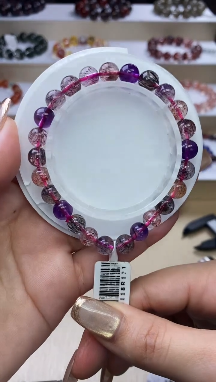 【闪购商品】水晶手链未镶嵌黑加仑超七