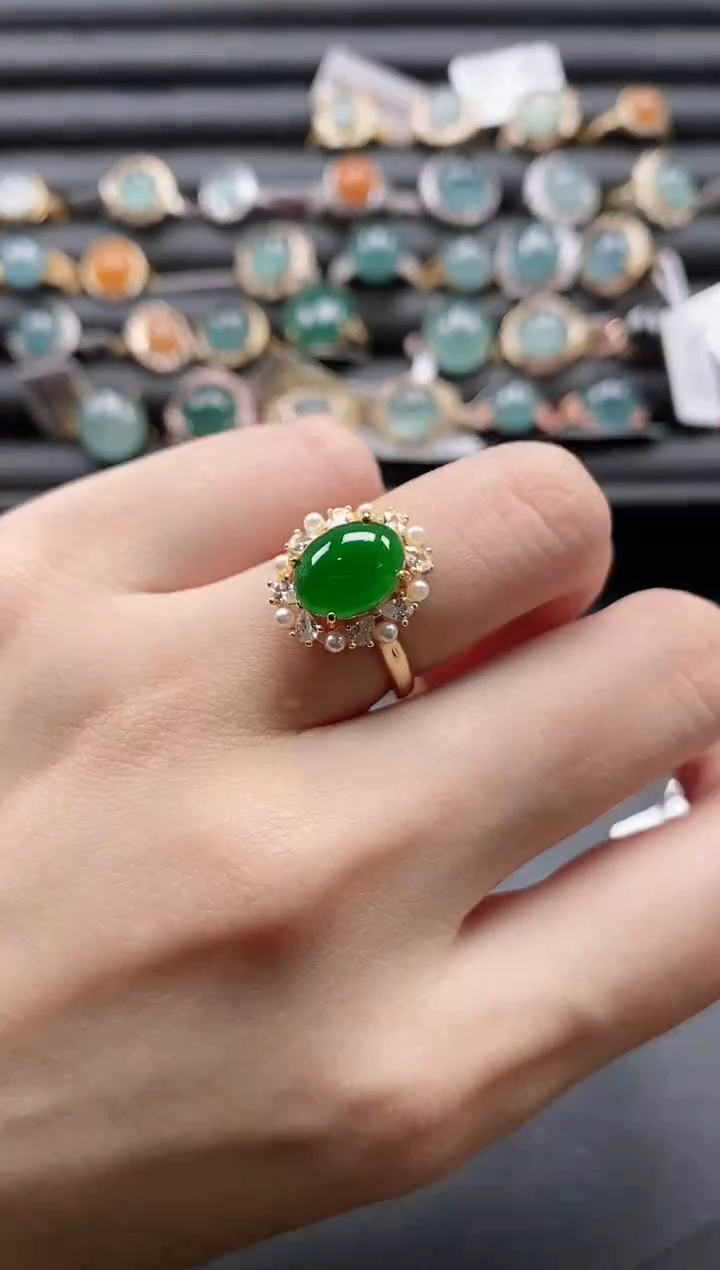 【闪购商品】翡翠戒指银S925镶嵌1111