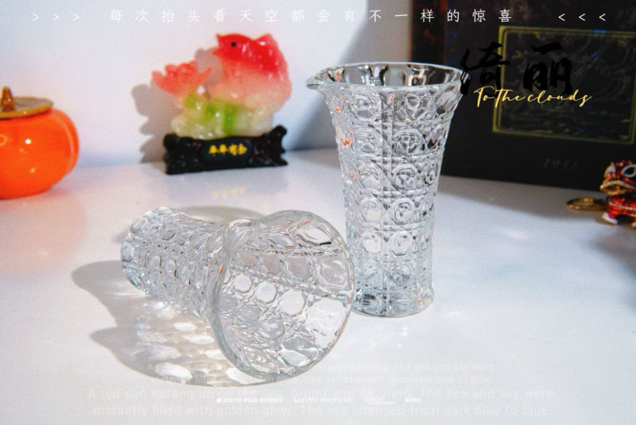 轻奢宝石纹水晶玻璃分酒器白酒分酒酒具