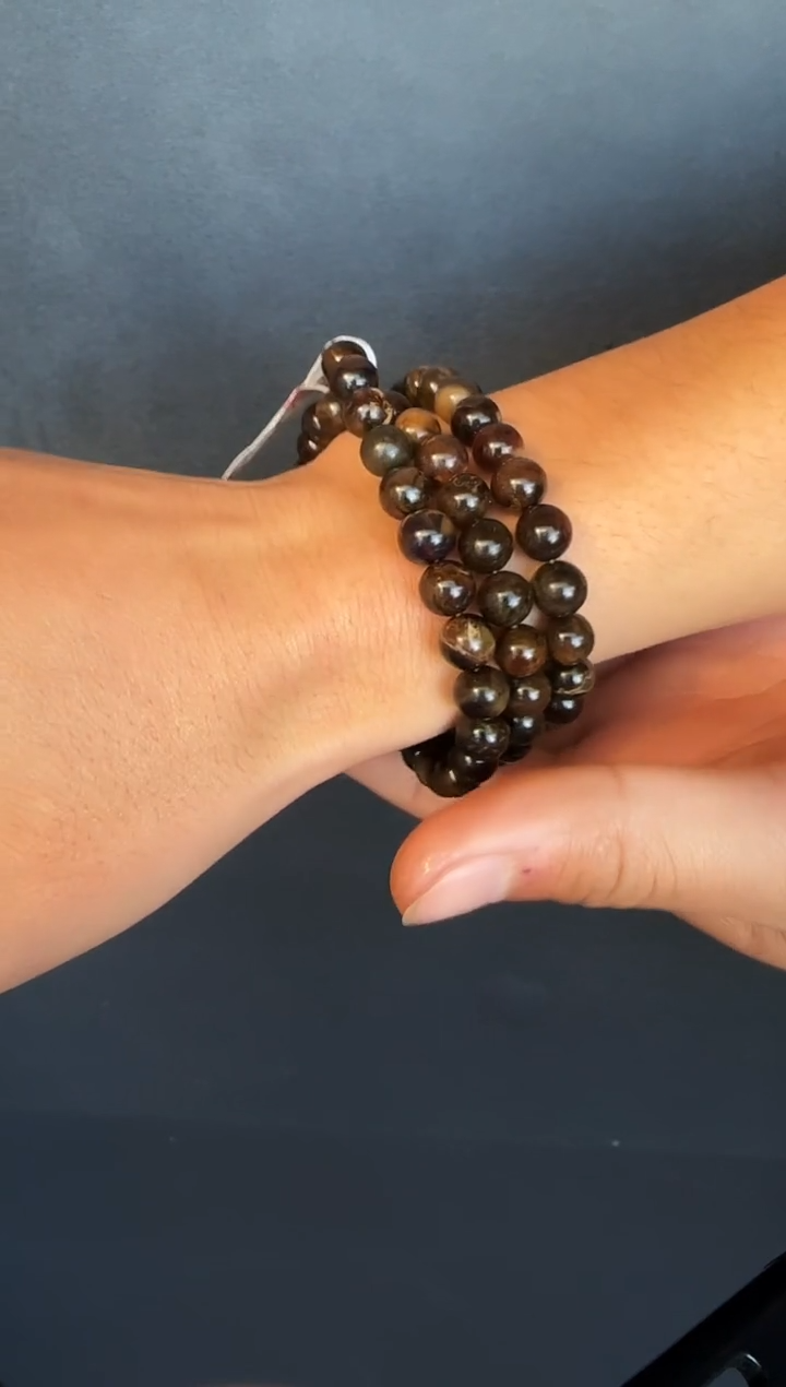 琥珀颈饰未镶嵌#38缅甸琥珀溶洞蜜妈妈链7mm