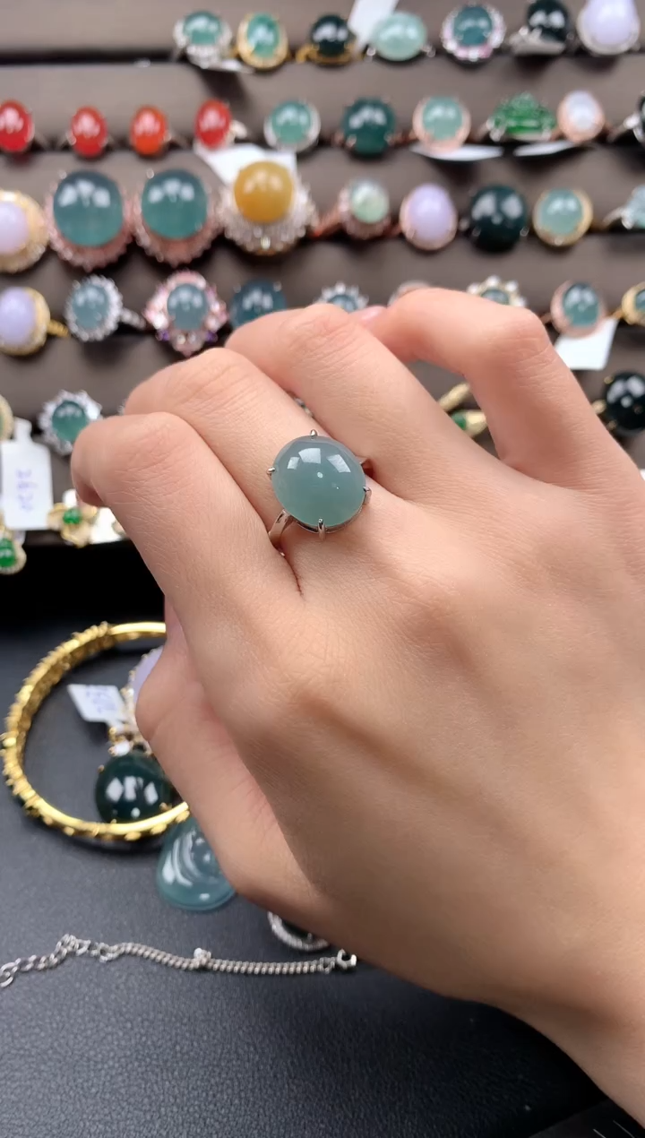 【闪购商品】翡翠戒指银S925镶嵌3432423