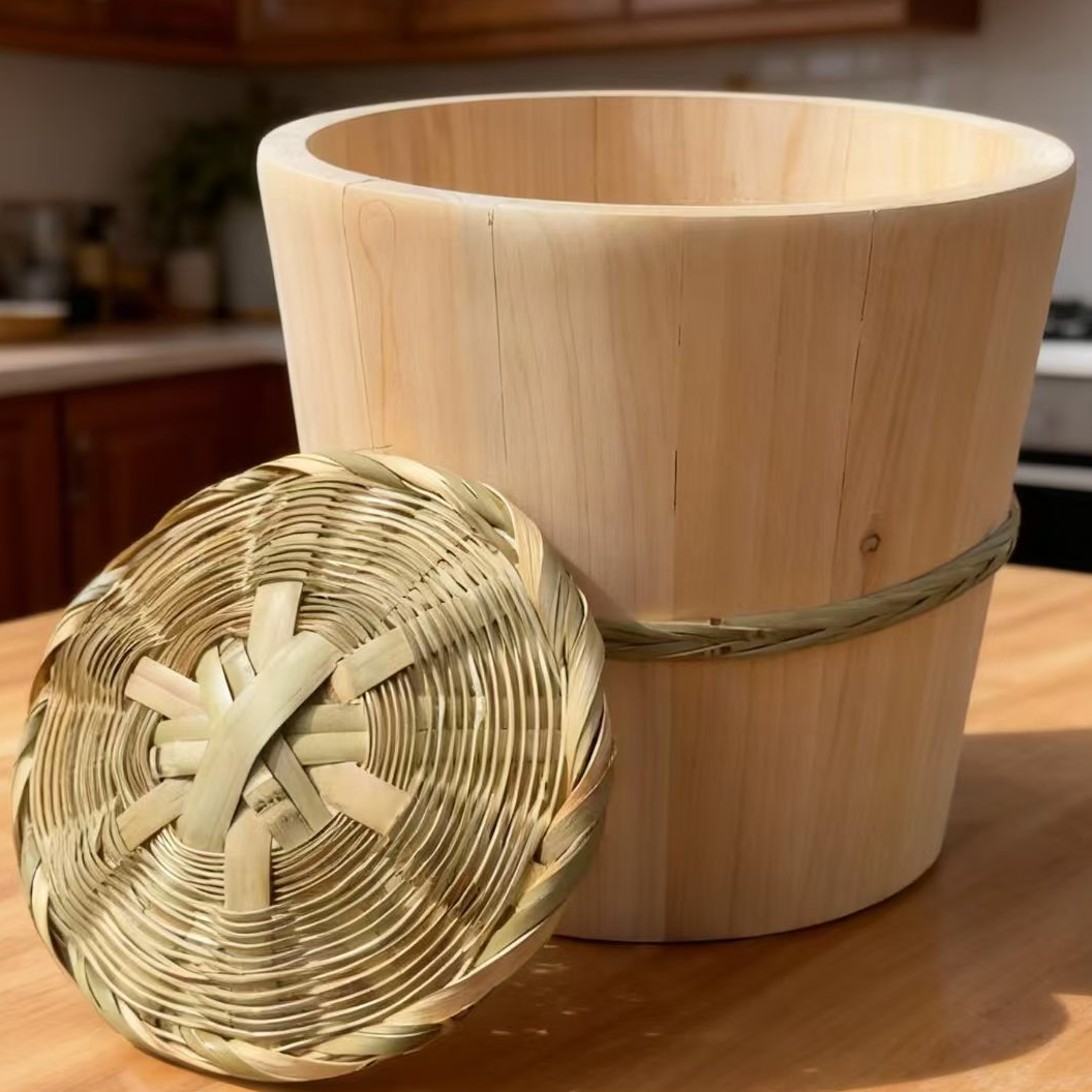 [无盖]贵州本地杉榫卯家用花箍非遗蒸饭木桶无胶