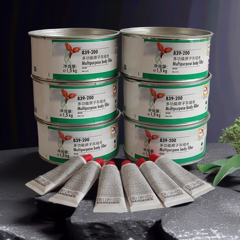 新款多功能鹦鹉839-200合金原子灰组合6桶装钣金腻子漆面刮损修复