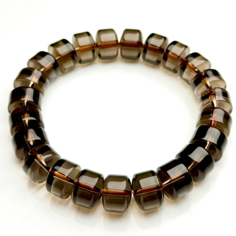 ZBG0708<105矿>茶晶老切手串（天然珠宝多样性发其一）