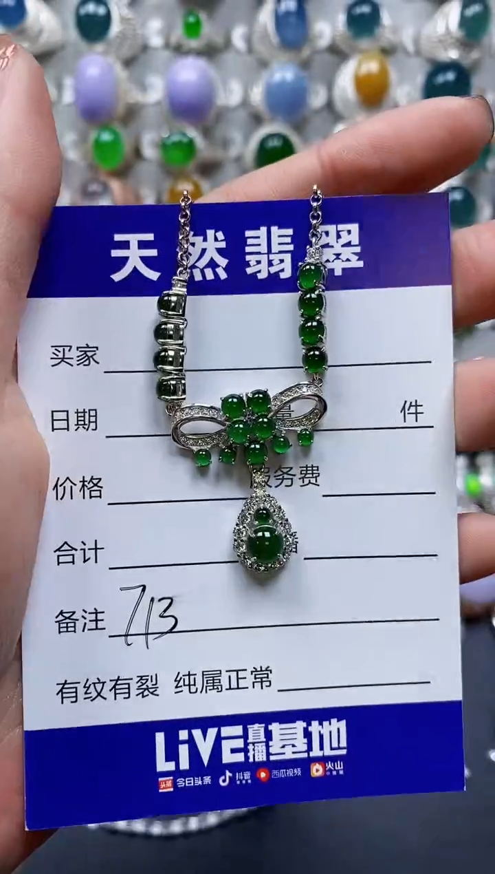 【闪购商品】翡翠颈饰银S925镶嵌0713