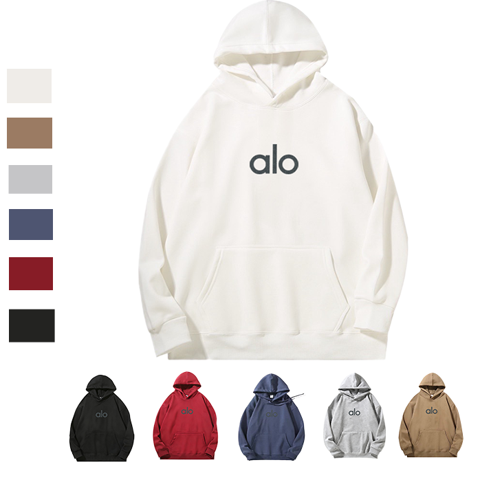 alo秋冬连帽连帽款纯色情侣连帽卫衣春秋百搭情侣