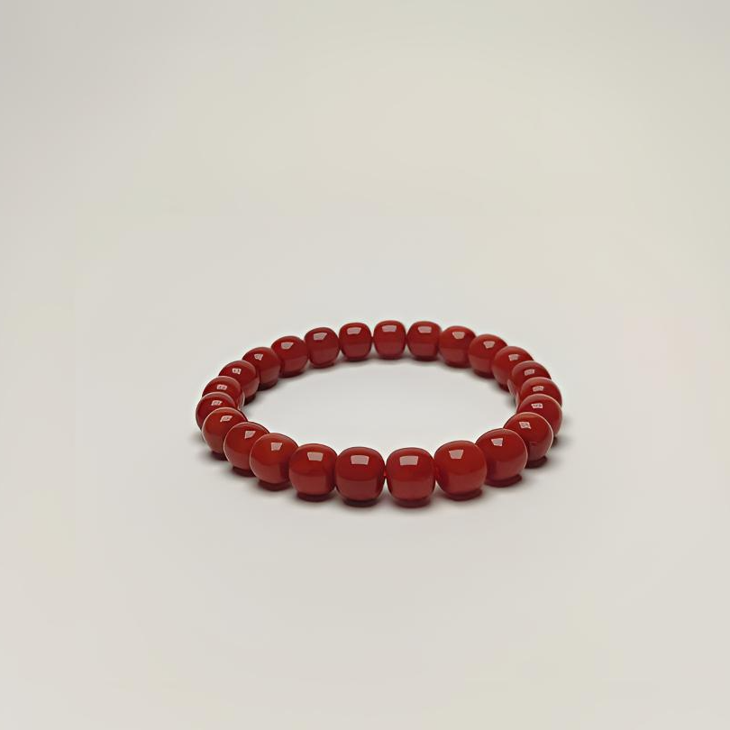 【玉瑾小裴原创】南红满色满肉柿子红老型手串