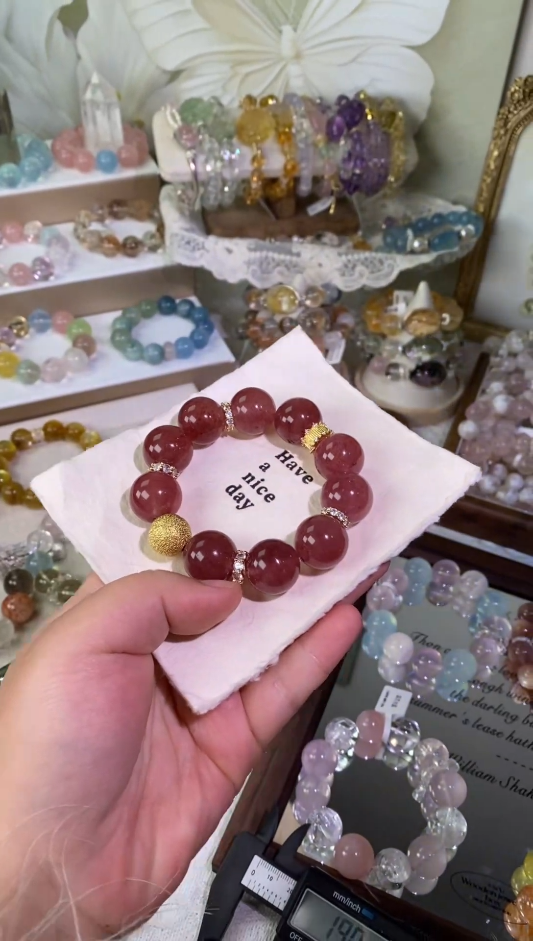 未镶嵌手串水晶草莓晶设计款