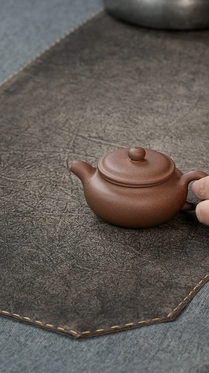 【闪购商品】紫砂茶壶天青泥夹支梨皮 全手工仿古壶