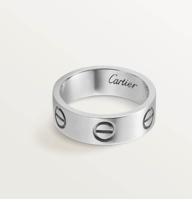 99新 Cartier/卡地亚 18K白金love宽版无钻+love白金单钻