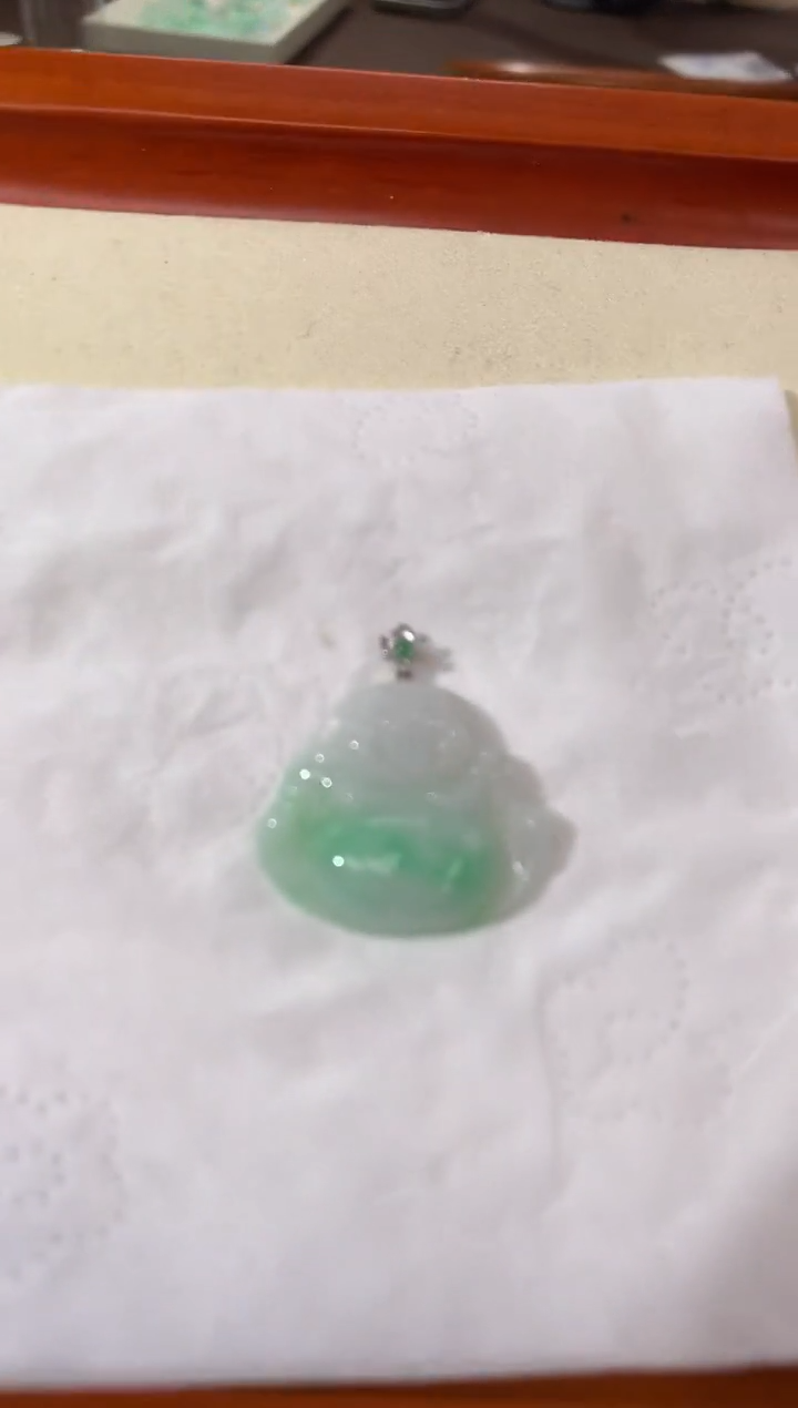 【闪购商品】翡翠颈饰18K金镶嵌天然缅甸a货翡翠