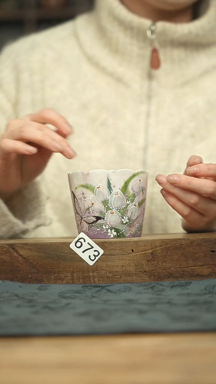 设计师手作款！！十七设计师蝴蝶猪口杯